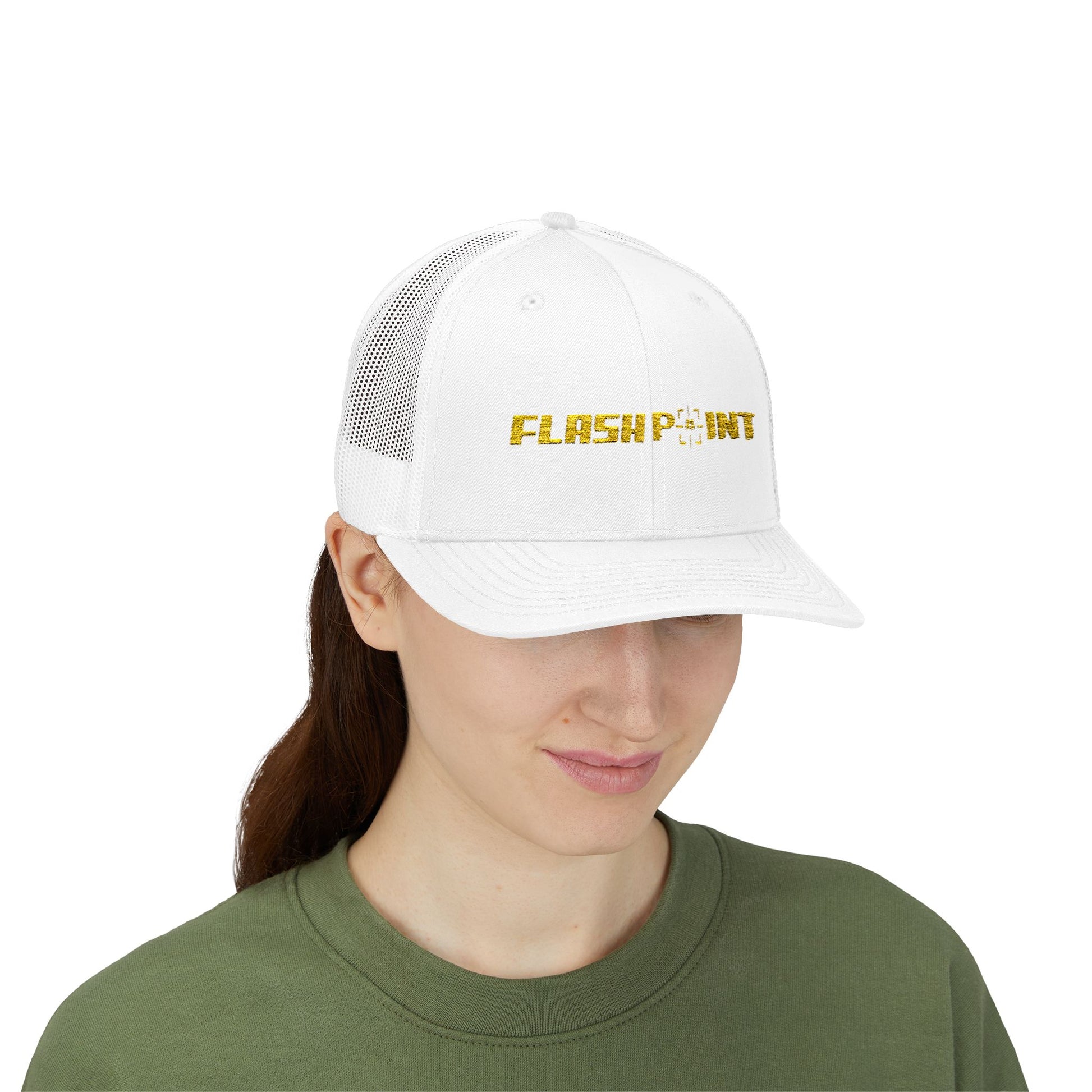 FlashPoint Logo White Trucker Cap