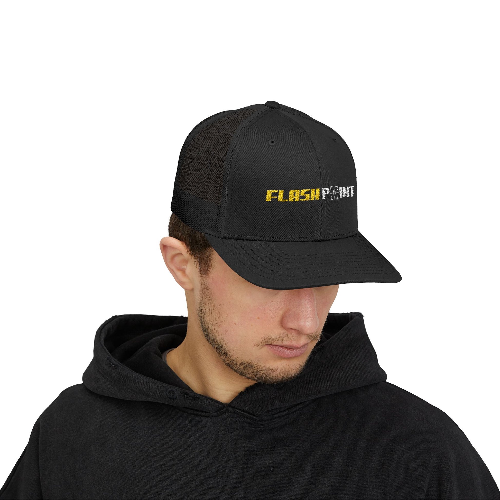 FlashPoint Logo Black Trucker Hat