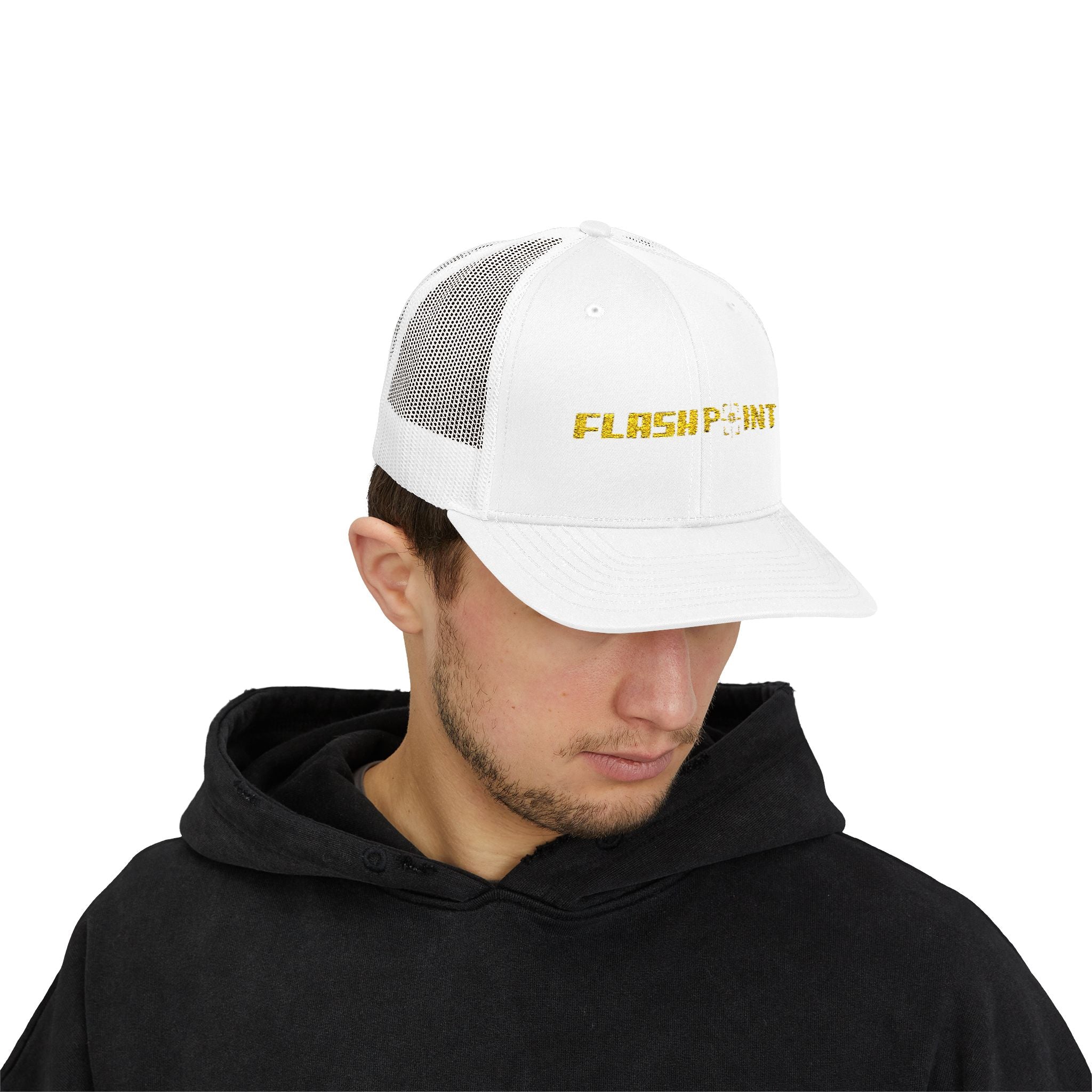 FlashPoint Logo White Trucker Cap