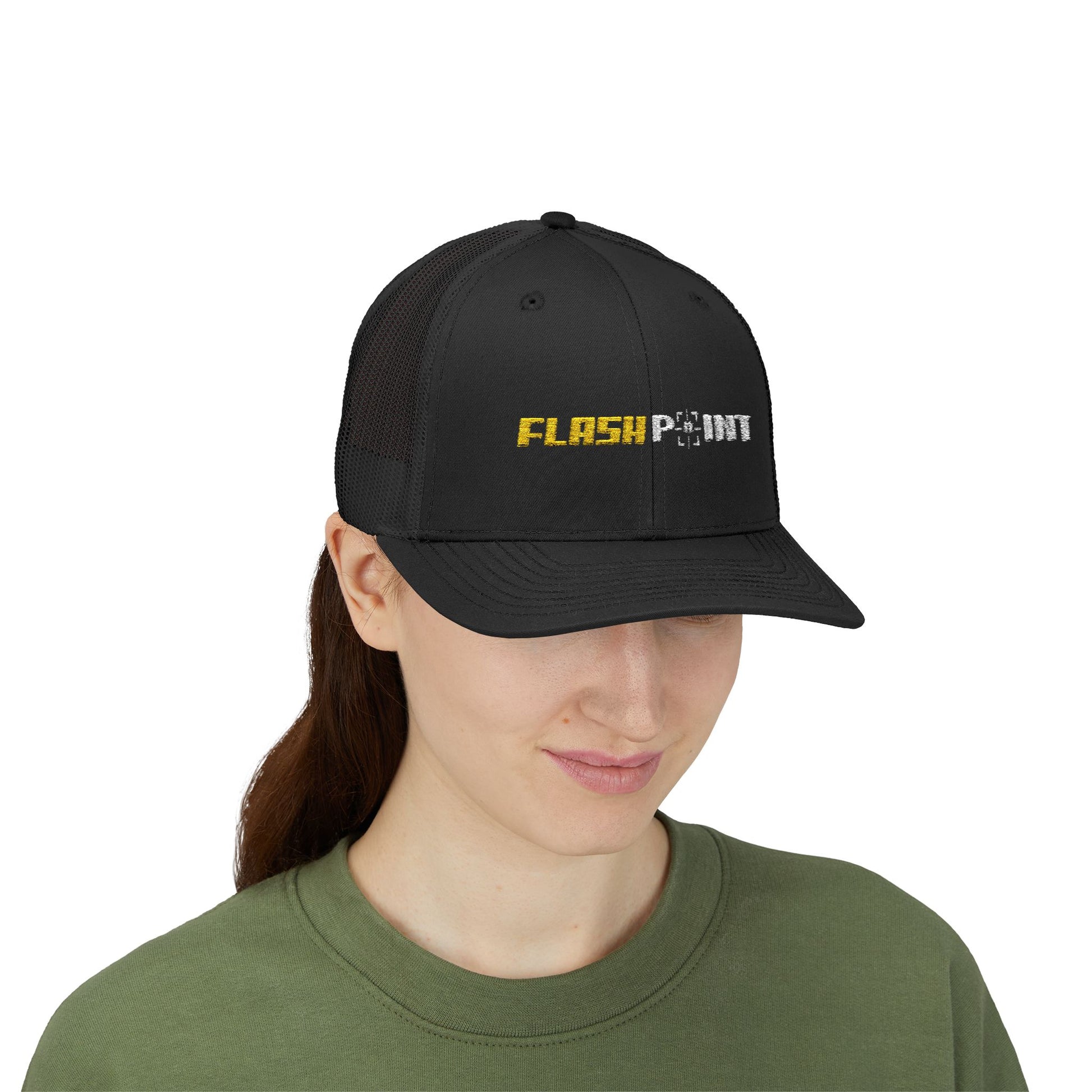 FlashPoint Logo Black Trucker Hat