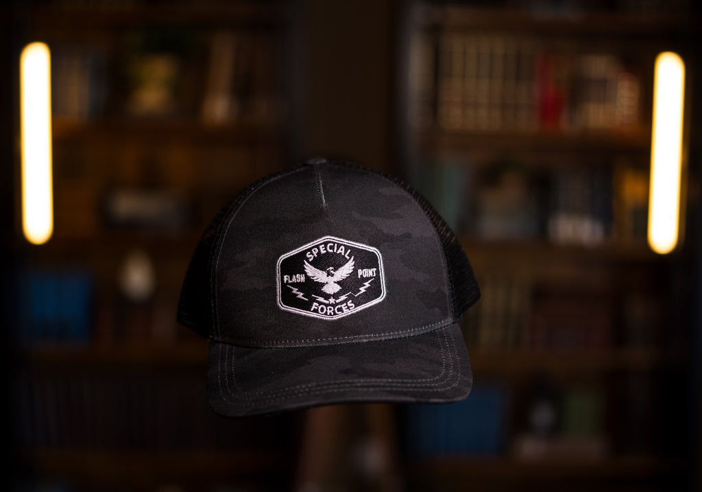 FlashPoint Special Forces Hat - Black Camo Trucker